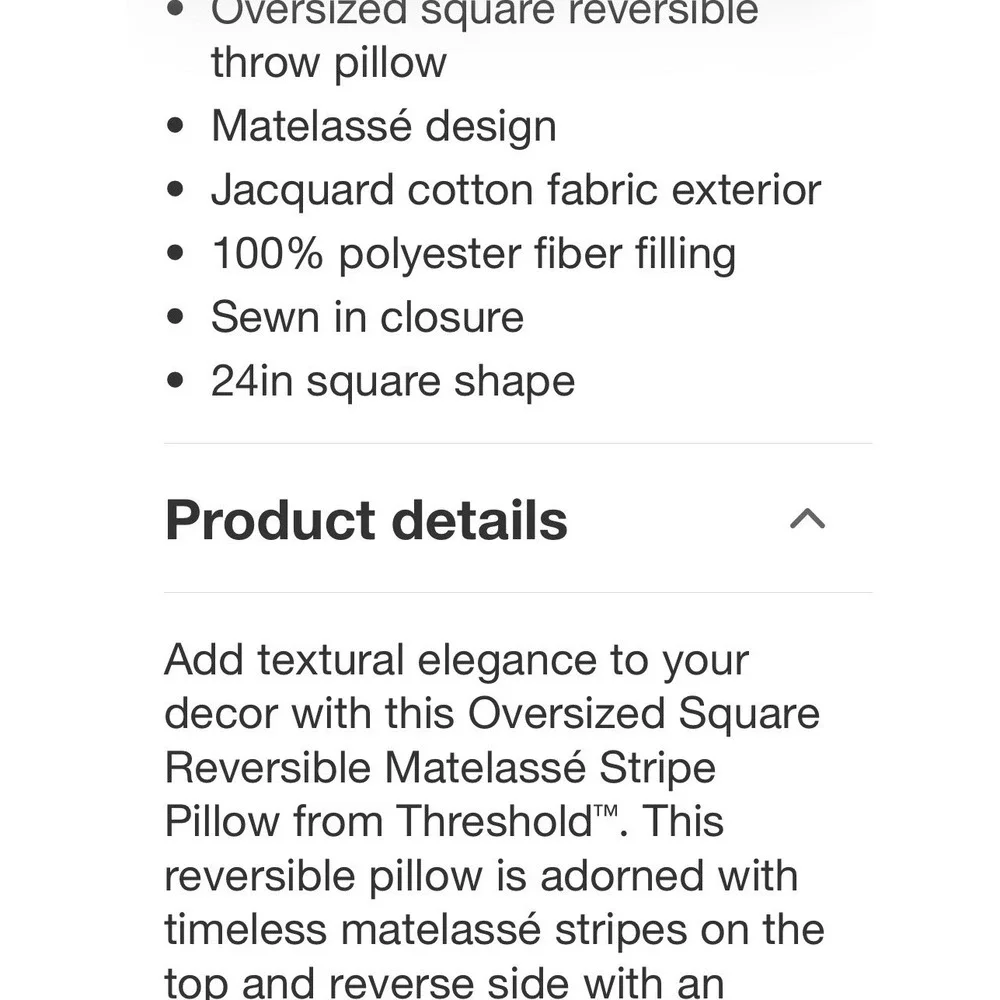 Threshold Blue Oversize Blue MATELASSE Striped Pillow